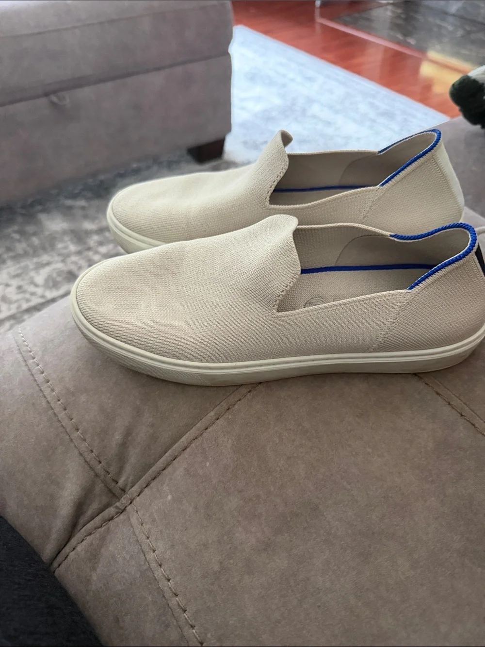 Rothy’s The Original Slip On Sneaker in Sand Color 8.5